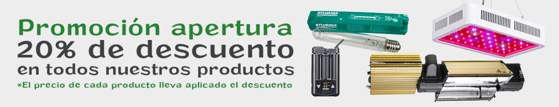 Promoción apertura: 20% de descuento en todos los productos.