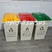 Thùng phân loại rác bộ 3 nhựa HDPE, thùng rác công cộng / 0963.839.593